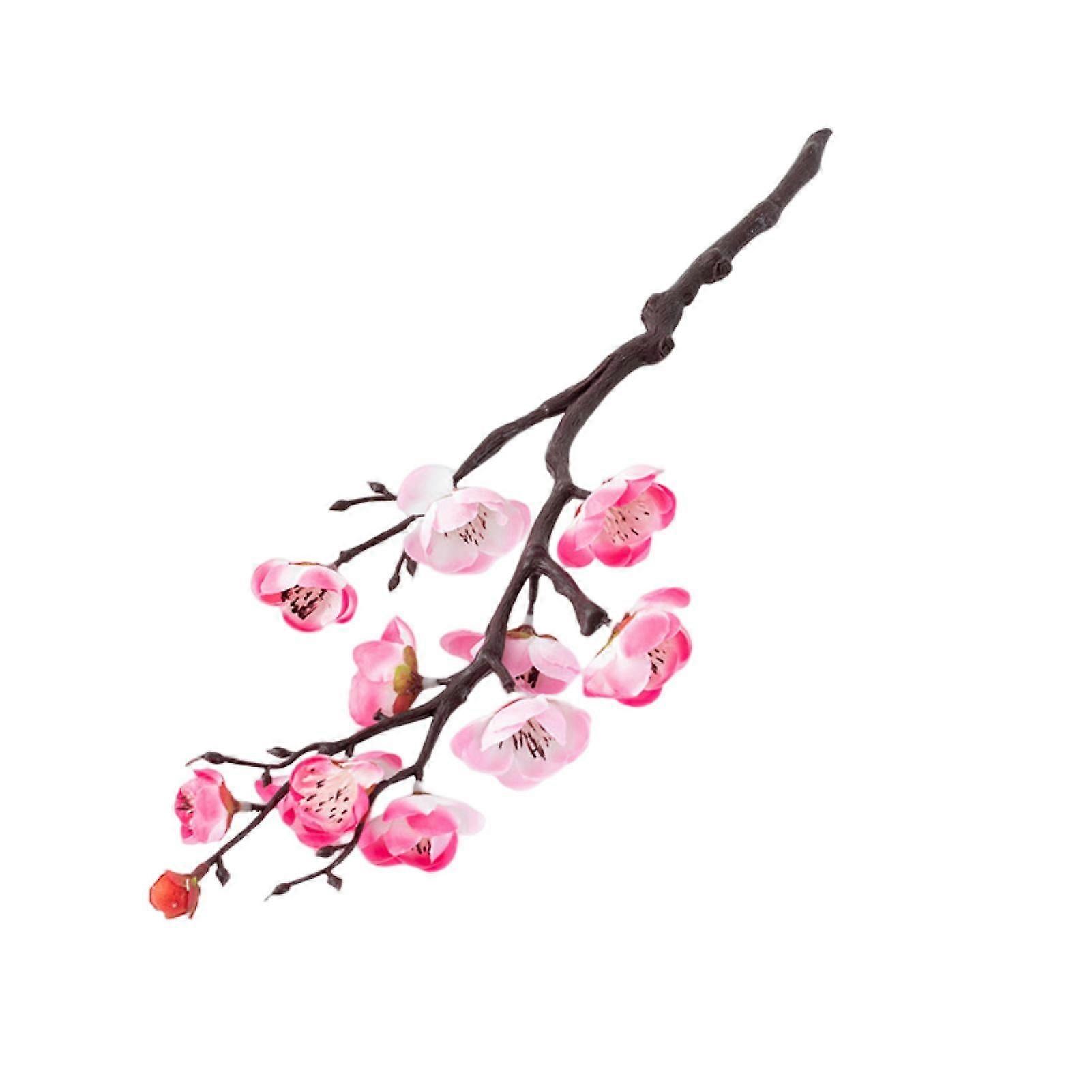 Artificial Flower No Watering Realistic Non-fading Multi-forked DIY Chinese Style Simulated Plum Blossom Branch Home Supplies-Pink