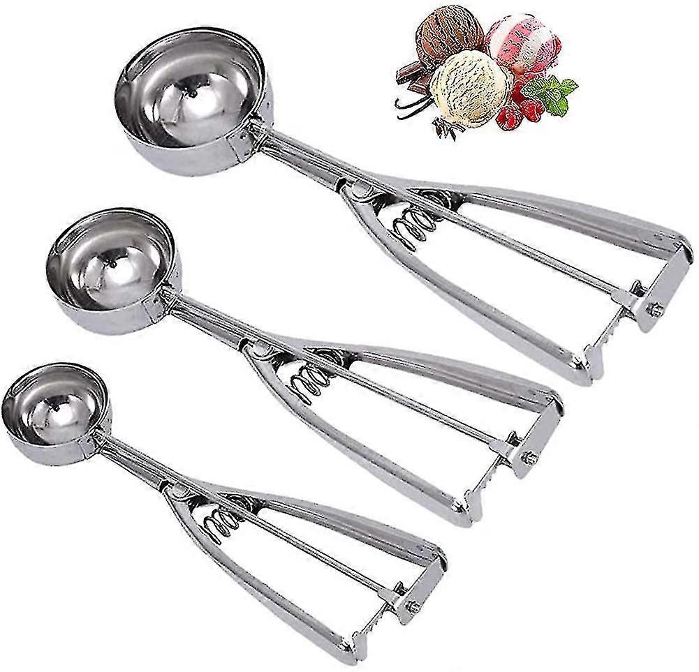 Cookie Ice Cream Scoop Set - Small/1 Tablespoon. Medium/2 Tablespoon. Large/3