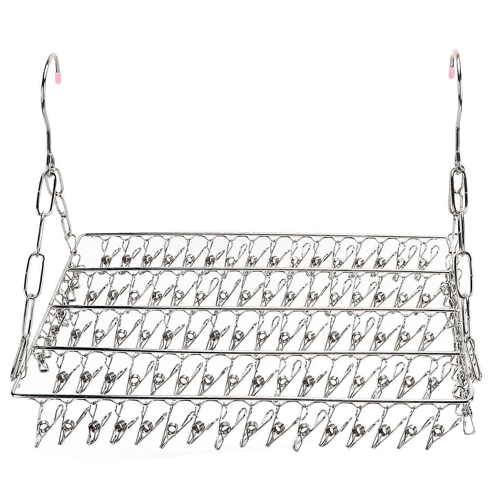 Laundry Drying Rack Stainless Steel Multifunctional Hanging Silver Clothes Drying Rack for Hanging