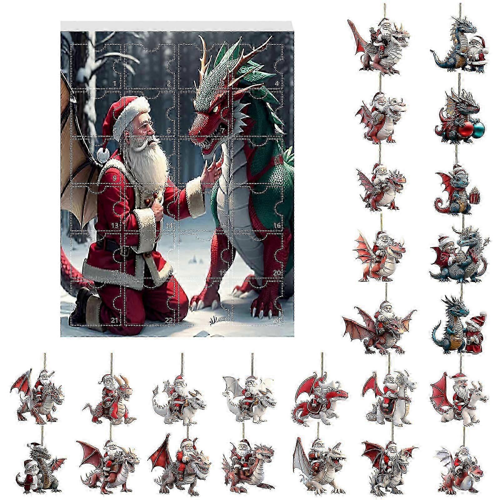 Advent Calendar for Christmas with Dinosaur Pendant Collection