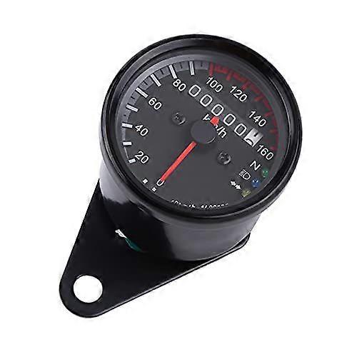 12V Motorcycle LED KMH Odometer Speedometer,  Universal 0-160km/h Odometer Speedometer Gauge, Single Indicator (1pcsrandom color)
