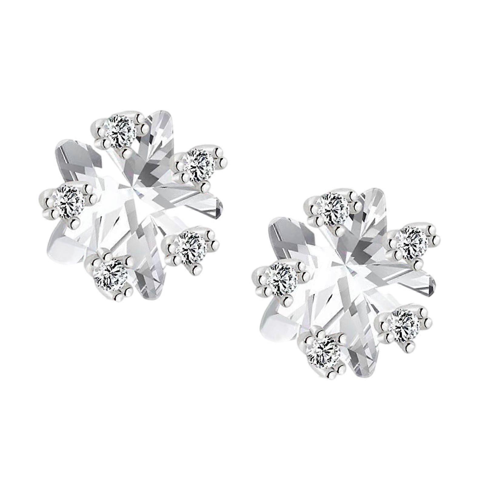 Glittering Star Designs Ear Studs Comfort Fit Cubic Zirconia Accessories In Multiple Vibranting Color  White