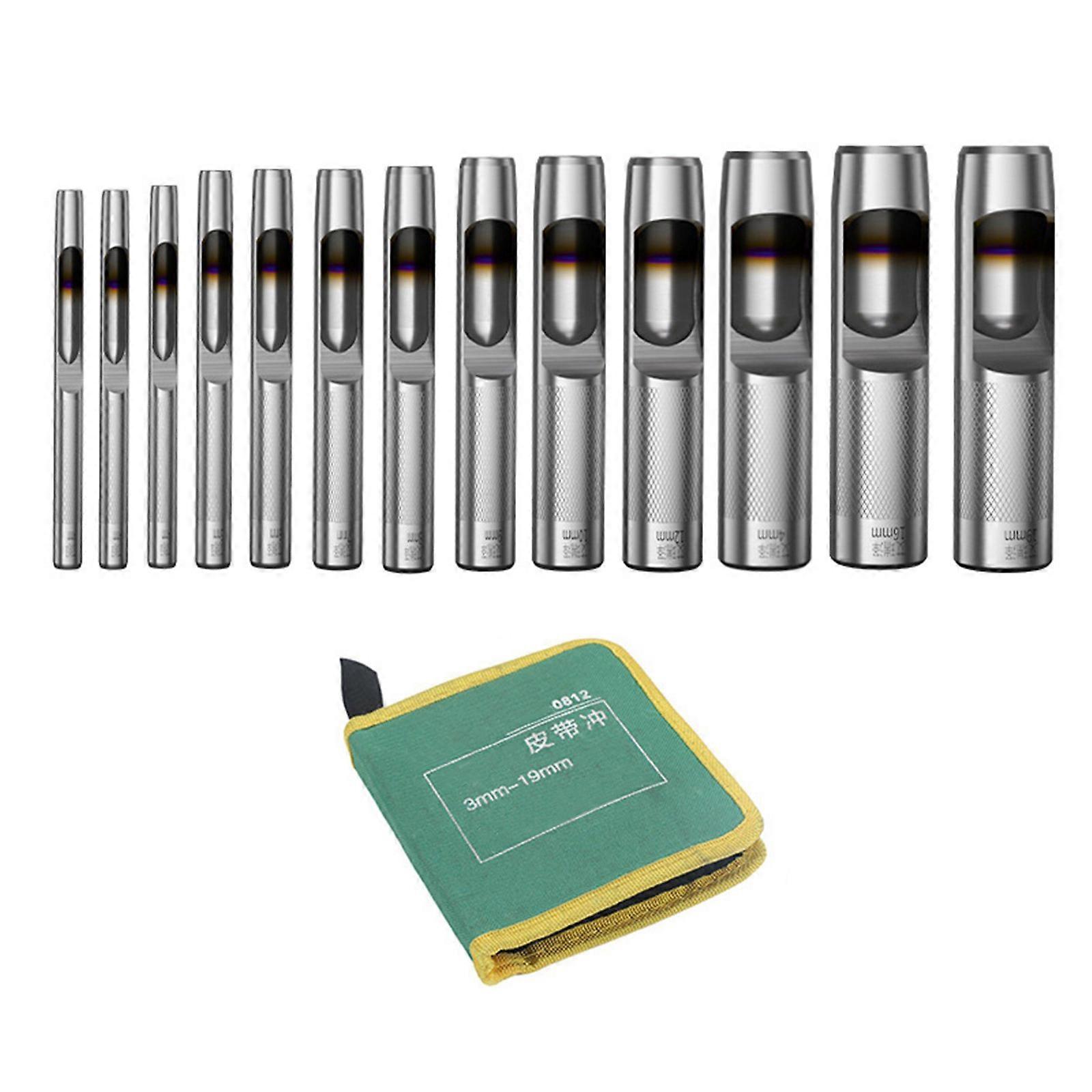 Multi Size Heavy Duty Leather Craft Punch Kit With Nonslip Grip And Storage Case For Shoemaking DIY Projects And Repairs Multicolor