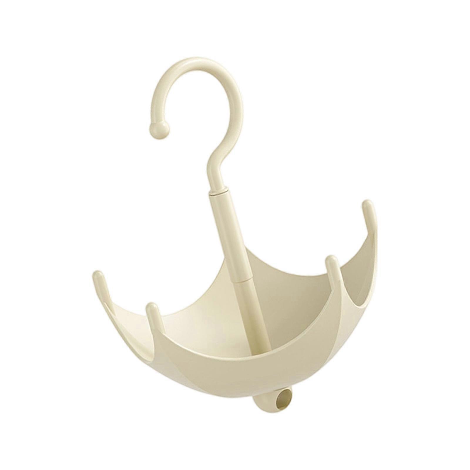 Practical Umbrella Shape ABS Hook Compact Wall Mounted Holder For Efficient Space Management  White milk