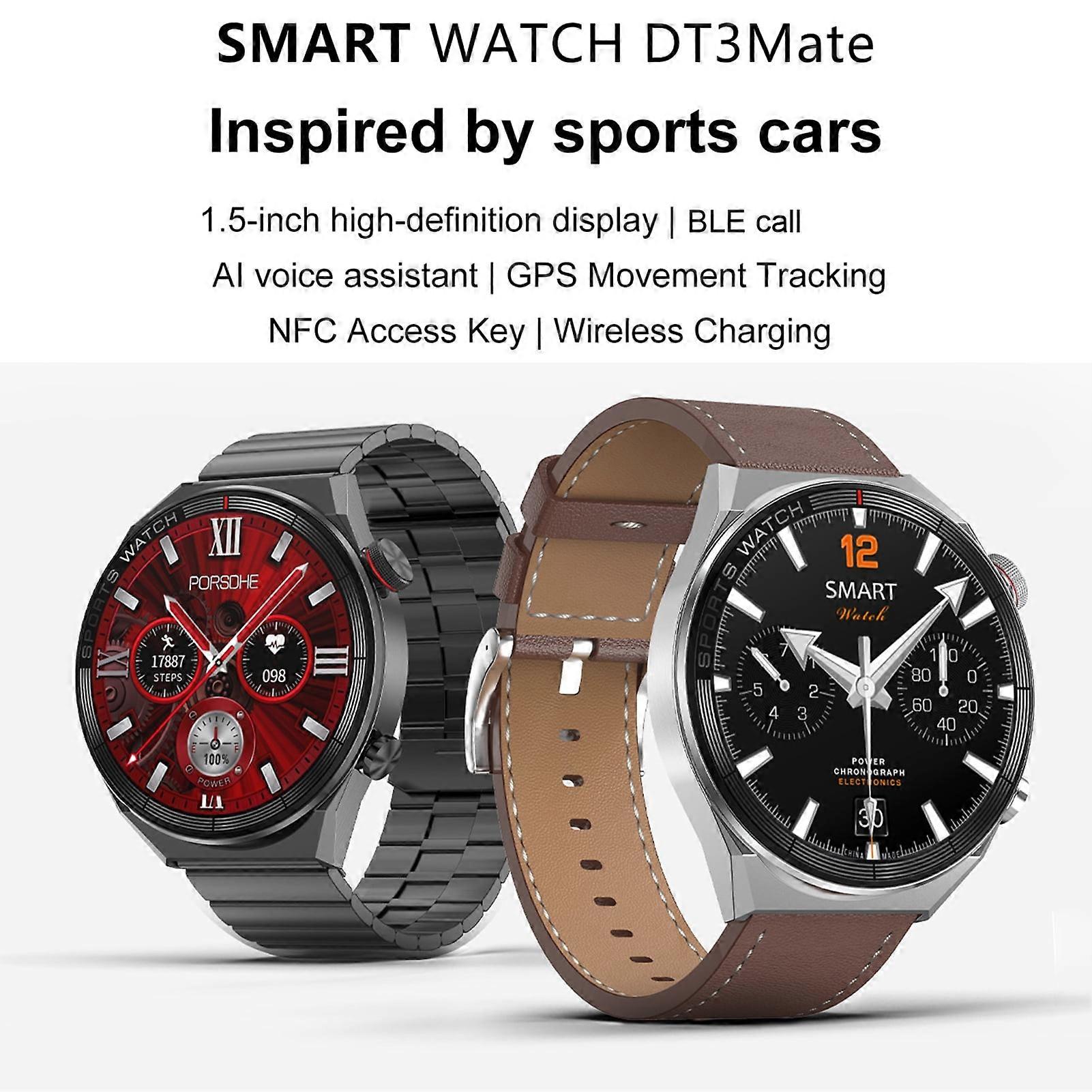 SUSUchens DT3 Mate Smart Watch, Compatible with iOS/Android, AI Voice, IPS Screen, BT Calling, NFC, GPS, for Daily Wear