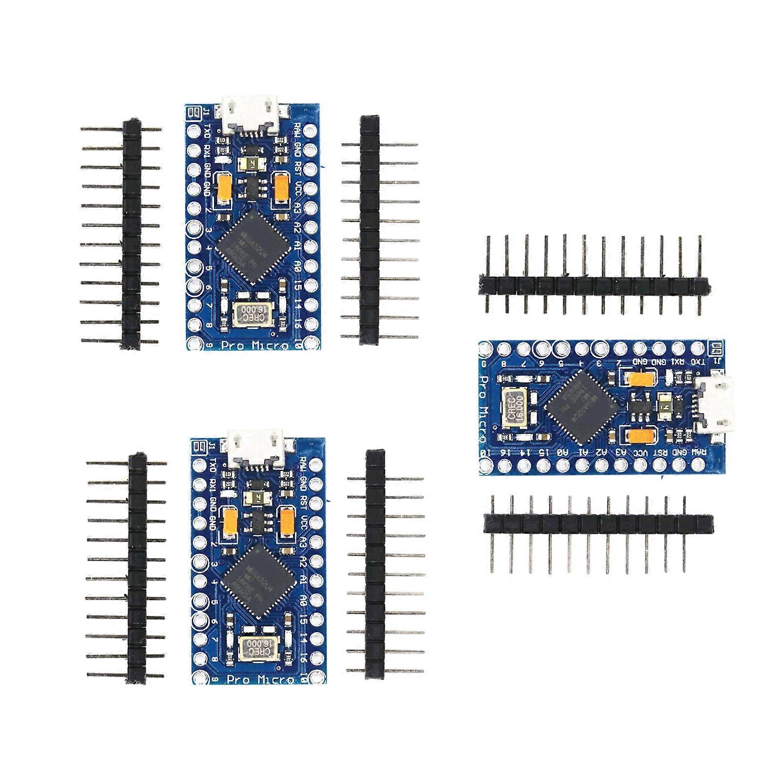 3pcs Microed ATmega32U4 5V 16MHz Microed USB Development Board for Pin Headers Multicolor