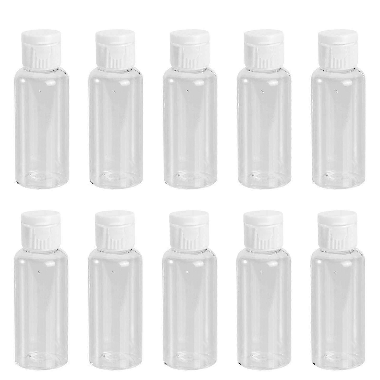 10 Pcs Clear Container Lid Small Jar Containers 50ml Bottle Small Plastic Bottles Flip-cap Lotion Bottles