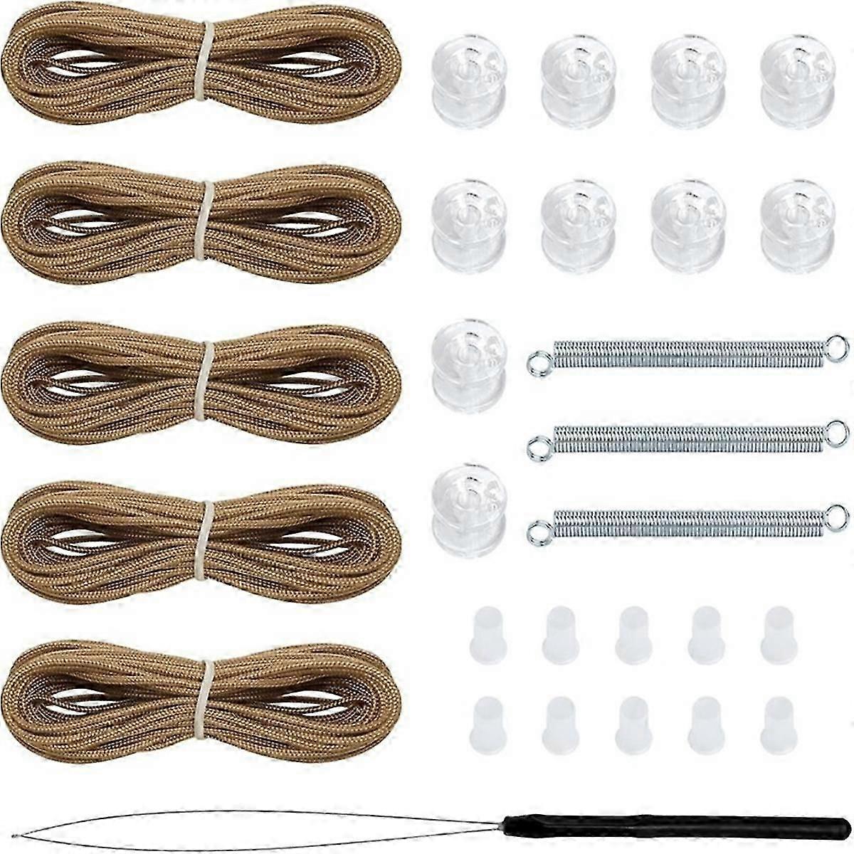 Plissee-Reparaturset Weiß Fensterrollo-Restringing-Set Braun