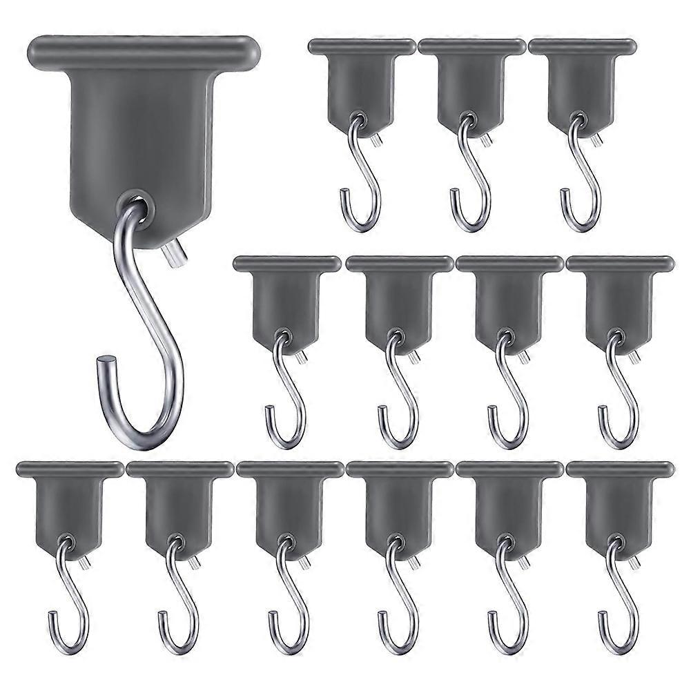 14pcs RV Awning Hooks for Lights Camping Awning Accessory Hangers S Shaped Gray Hooks Set Campers Light Support Hanger