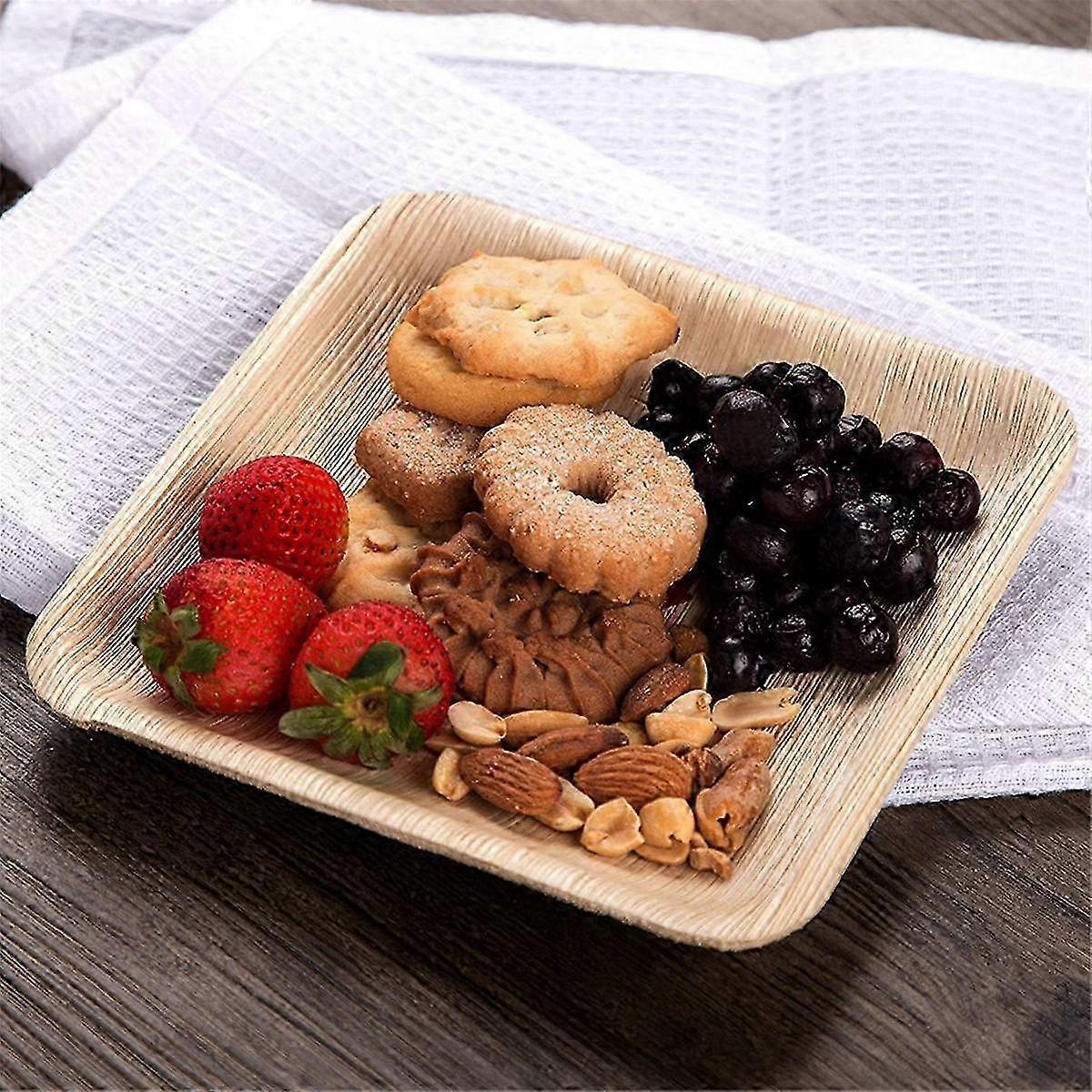 25 Disposable Palm Leaf Plates, 8inch(20cm) , Eco Friendly Biodegradable Compostable Plates