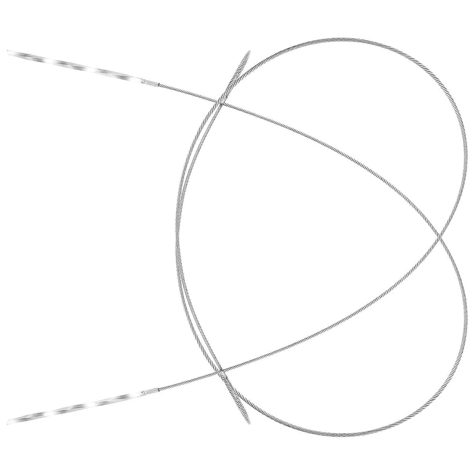 2pcs Stainless Steel Barbecue Skewers Reusable Grilling Skewers Roasting Chicken Skewers