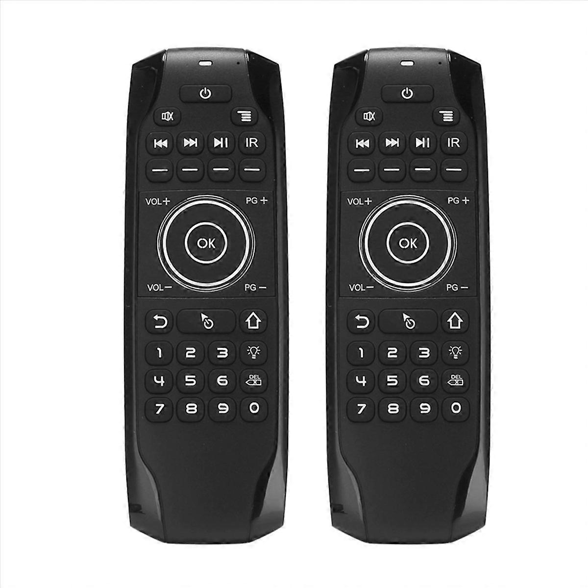 2X Bluetooth 5.0 Mini Keyboard G7BTS Gyroscope Backlit IR Learning Air Mouse Remote Control for Smar
