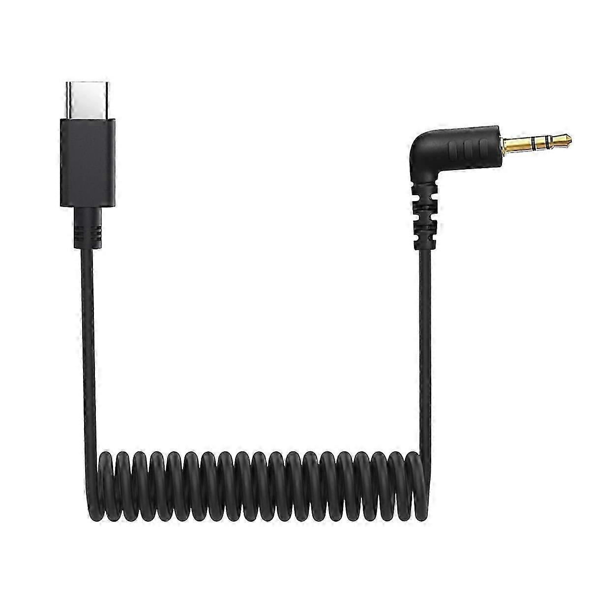 Right angle TRS adapter compatible with RODE Wireless Go II with USB C