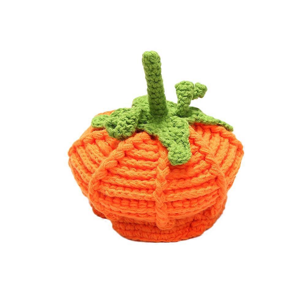Kids Knitted Hat Pumpkin Handmade Hat for Fall