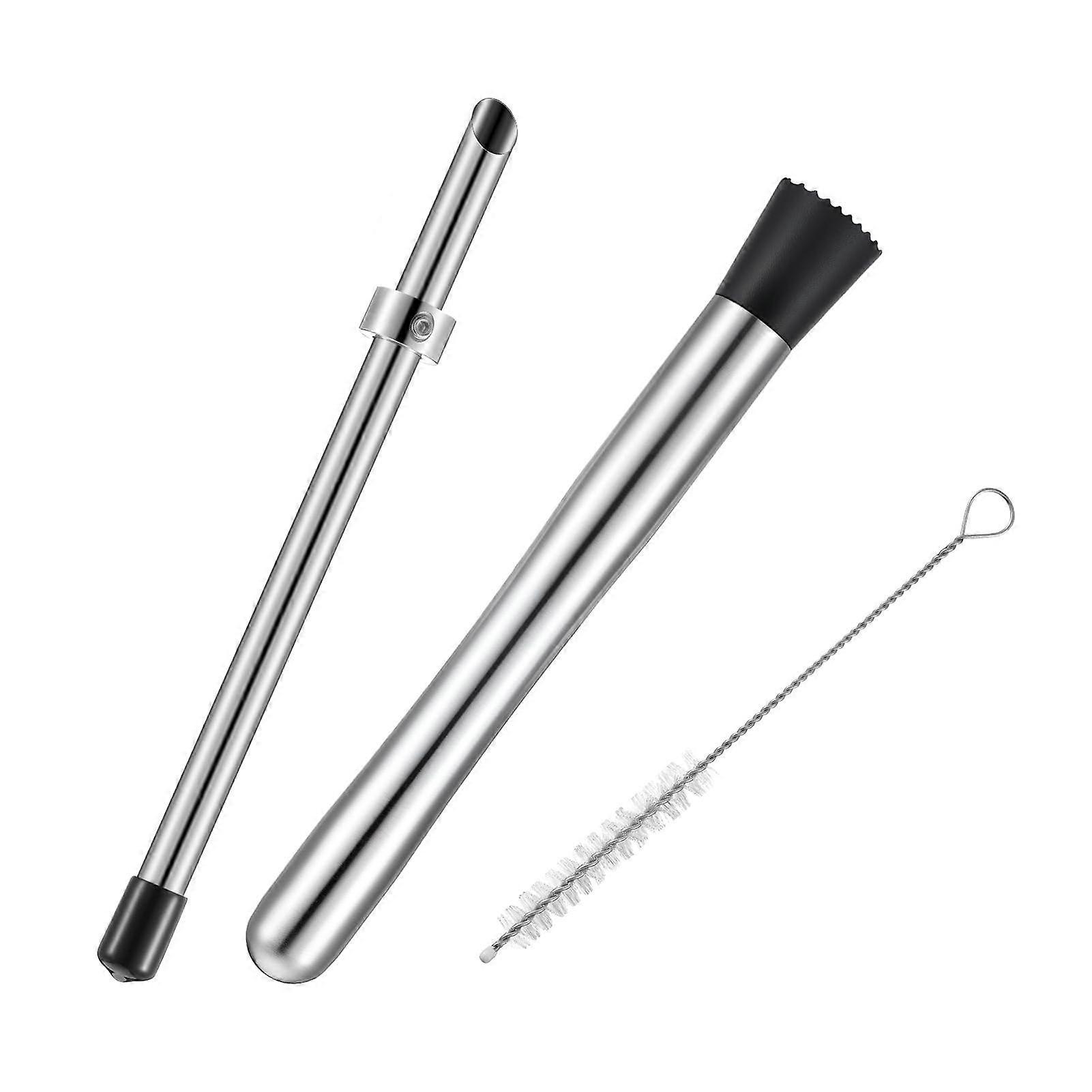 Jikaix 3Pcs/Set Straw Puncher Muddler Set Stainless Steel Straw Hole Puncher Kit Lemonade Stand Essentials Kit