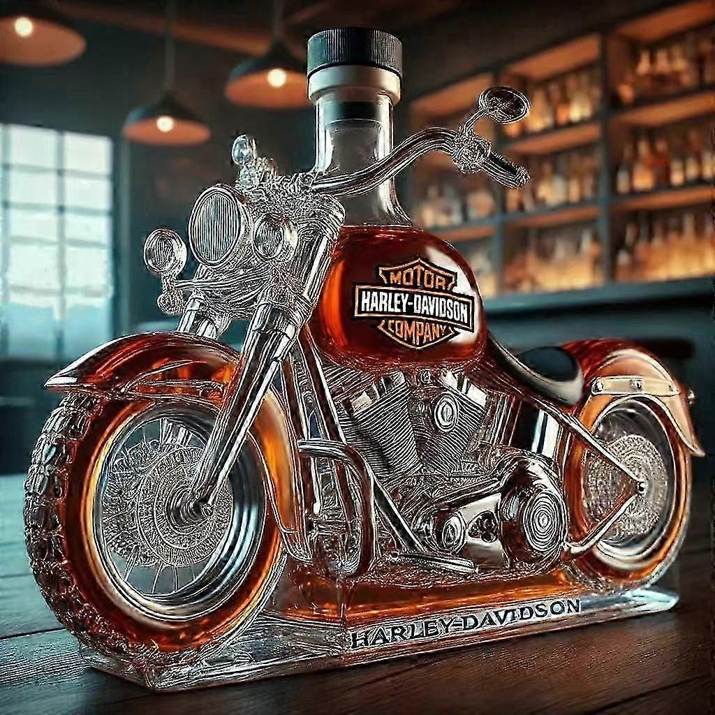 Μπουκάλι ουίσκι σε σχήμα μοτοσικλέτας 11 ουγγιών γυάλινη καράφα 3d χάραξη δημιουργική για άνδρες αναβάτη μοτοσικλέτας/εραστή αλκοόλ συλλέκτη-jinmu3