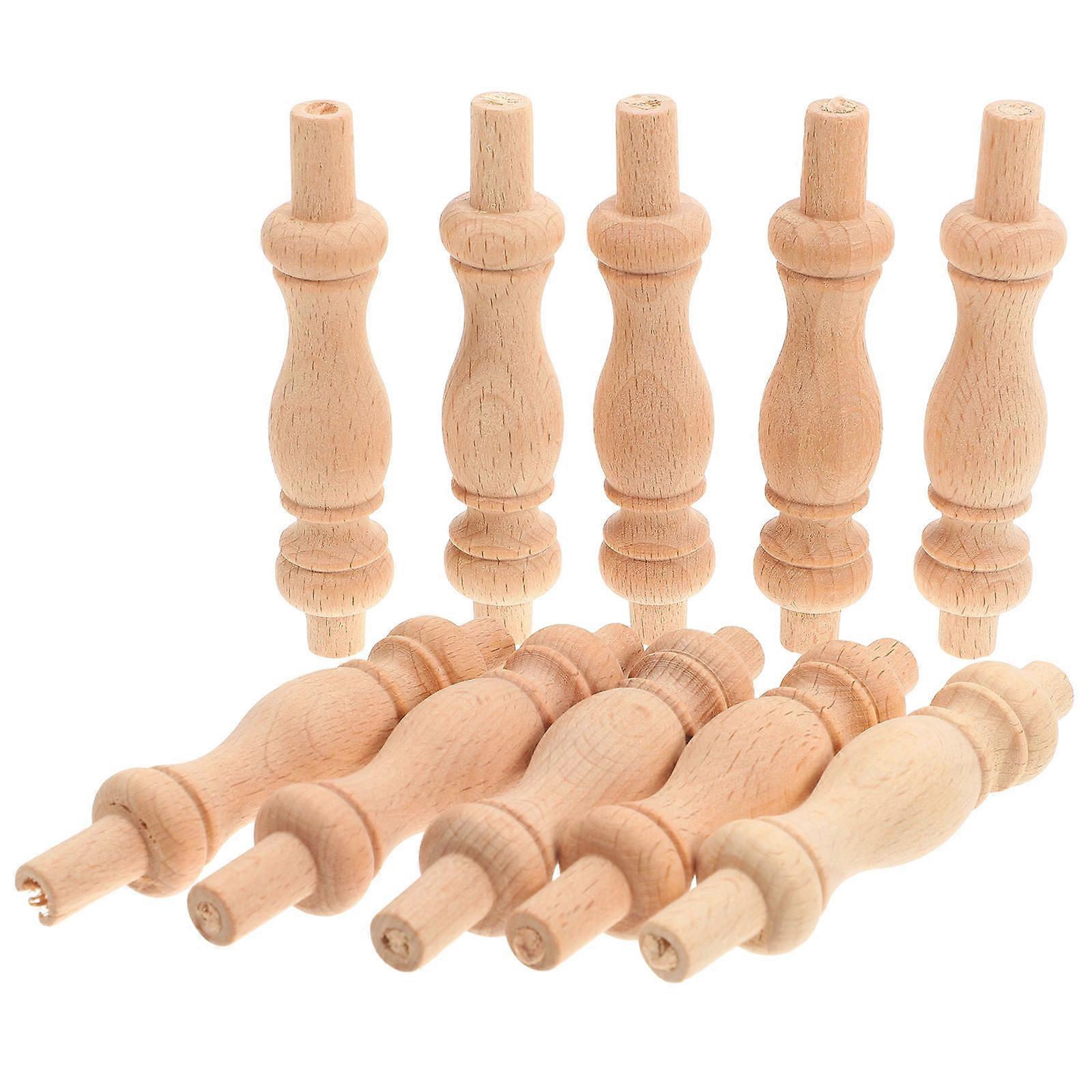 Wooden Balusters for Deck Railing with Unique Design and Durable Material for Home Khaki 10PCS