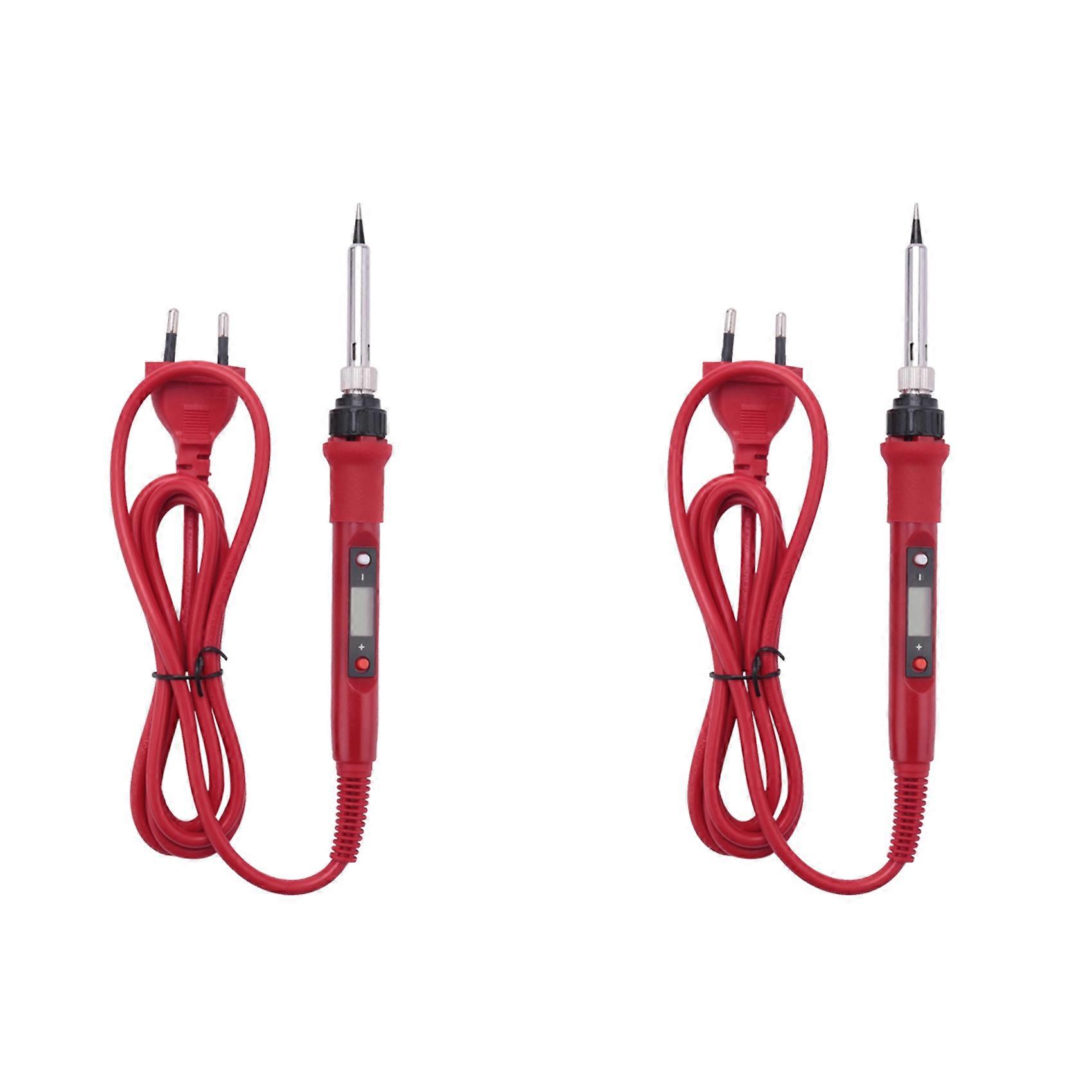 2X 220V 80W Lcd Electric Soldering Iron 908S Adjustable Temperature Solder Iron with Soldering Iron Tips Kits EU Plug