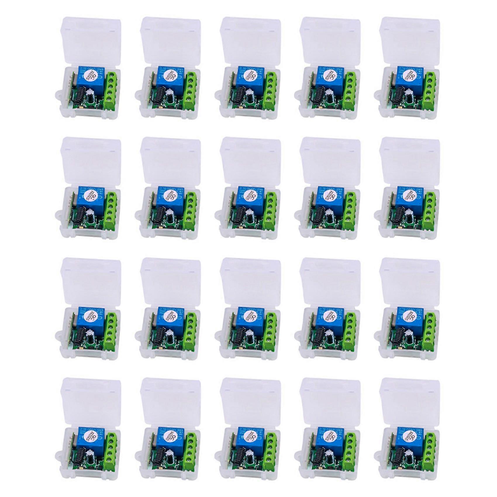 20X DC 12V 1CH RF Relay Receiver 433MHz Universal Wireless Remote Control Switch 433 MHz Transmitter Button Module Kit