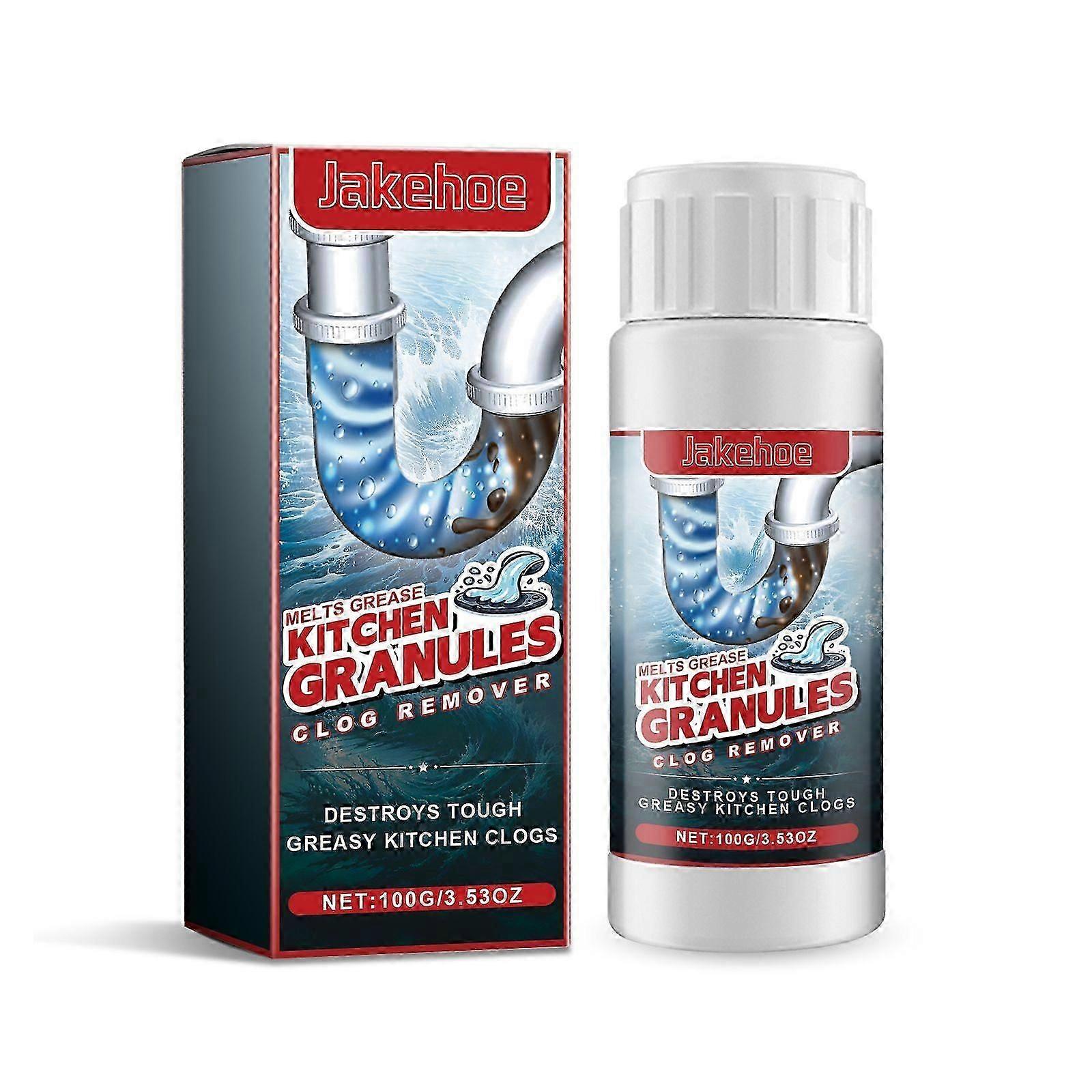 Drain Opener Powder  Effective Clog Remover for Toilets  Drains, Dissolves Hair  Grease, 100g