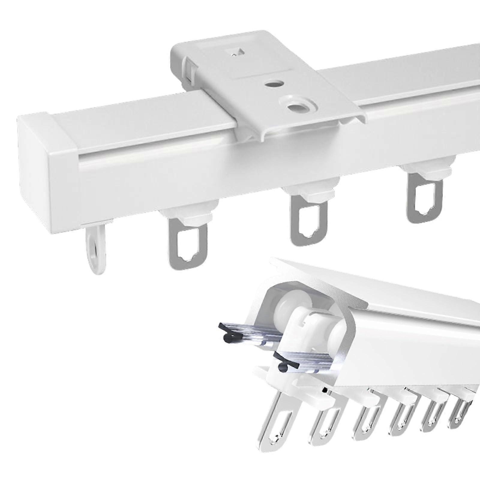 Ceiling Curtain Track Heavy Duty Aluminum Rail Waterproof Rustproof Smooth Glide 3.0m White