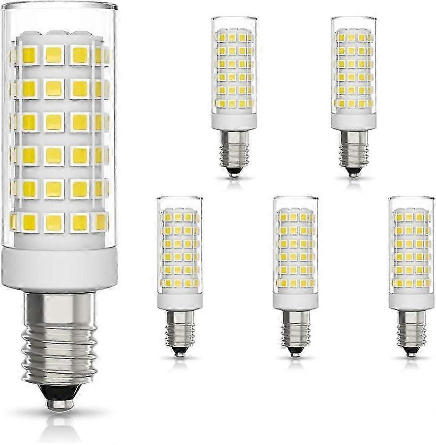 Cool White 6000K E14 LED Bulbs, 6 Pack 9W Non-Dimmable compatible with Bedside Light