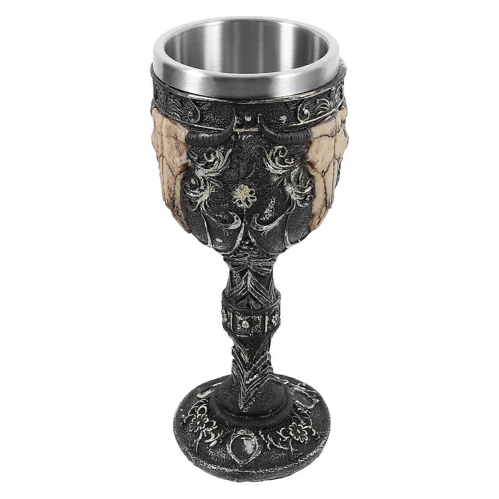 Skull Goblet Stainless Steel Goblet for Drinking Use Creative 3D Resin Skull Pattern