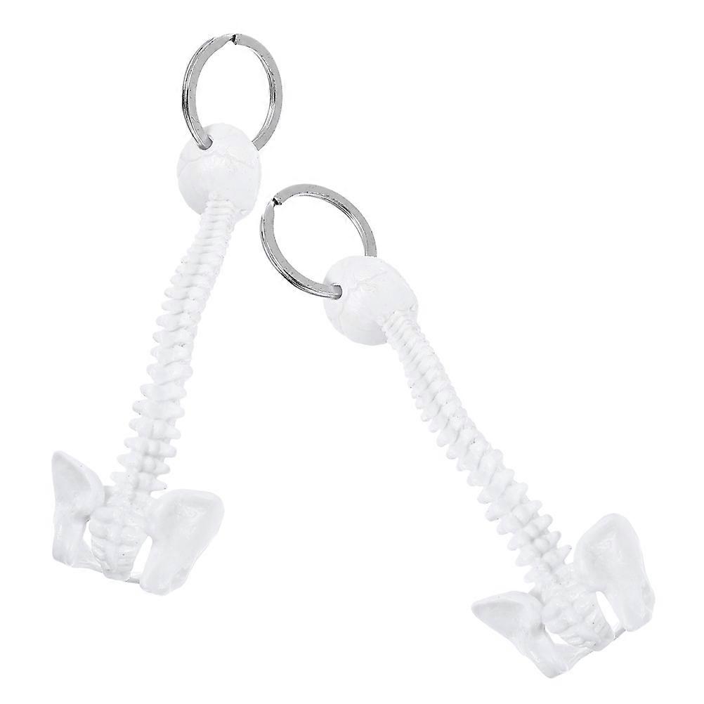 Spine Keychain Human Model 2Pcs Study Tools for Medical Students White