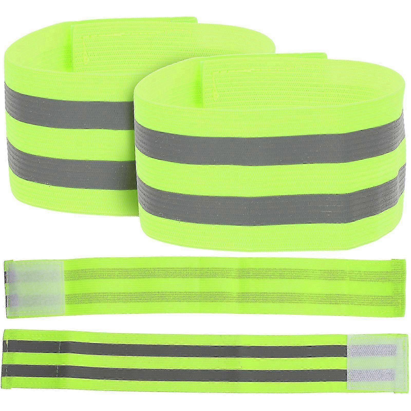 4Pcs Practical Reflective Straps High Visibility Reflective Wristbands Creative Armbands