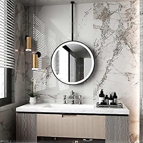 HD Round LED Bathroom Mirror with Touch Control Lighting, Distortion HeatResistant Finish