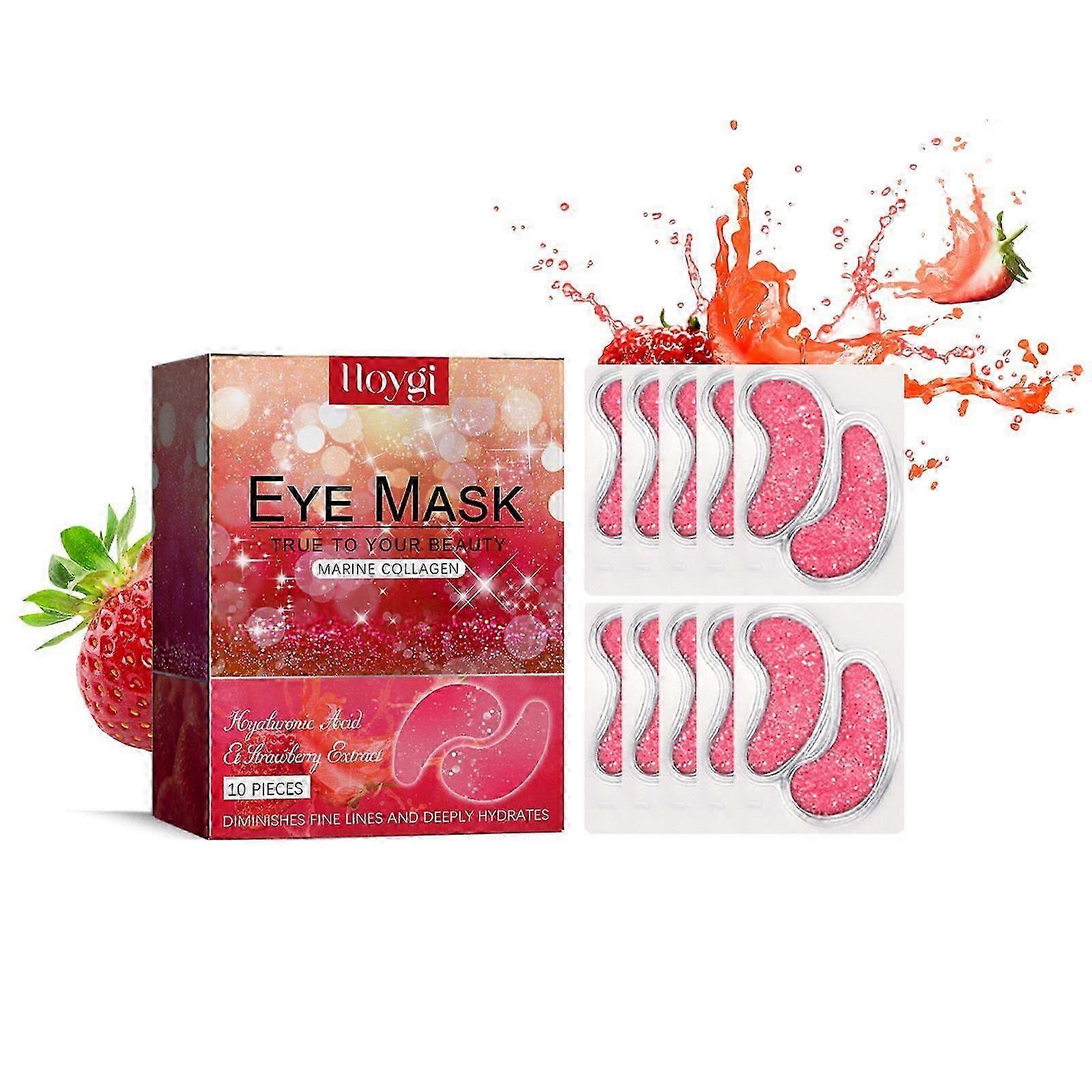 Revitalize Eyes with Strawberry Gel Patches  Reduces Dark Circles, Fine Lines & Puffiness, Hydrating & Anti-Aging (10pcs)