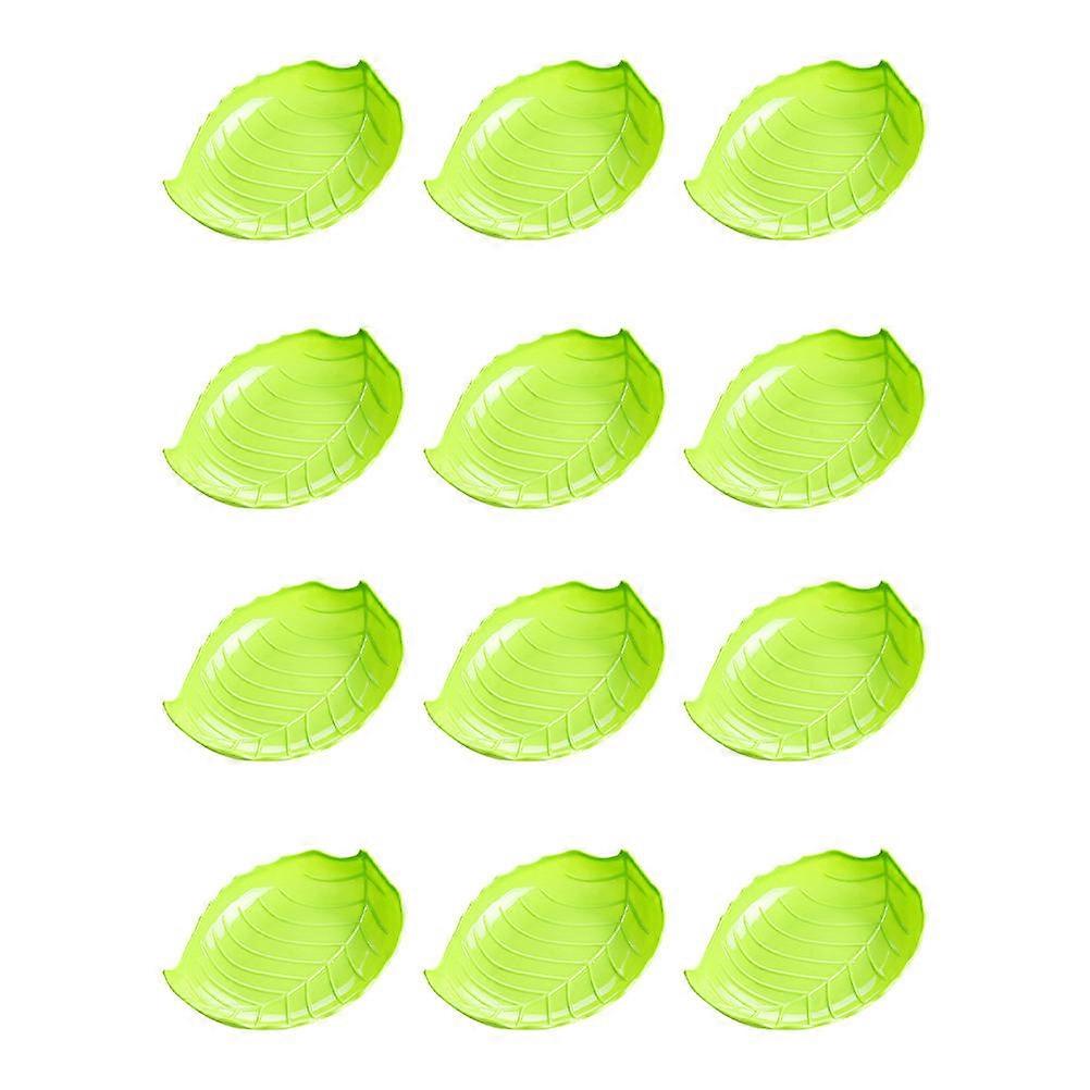 Storage Tray Leaf Shape Fruit Trays for Storage 24Pcs Green
