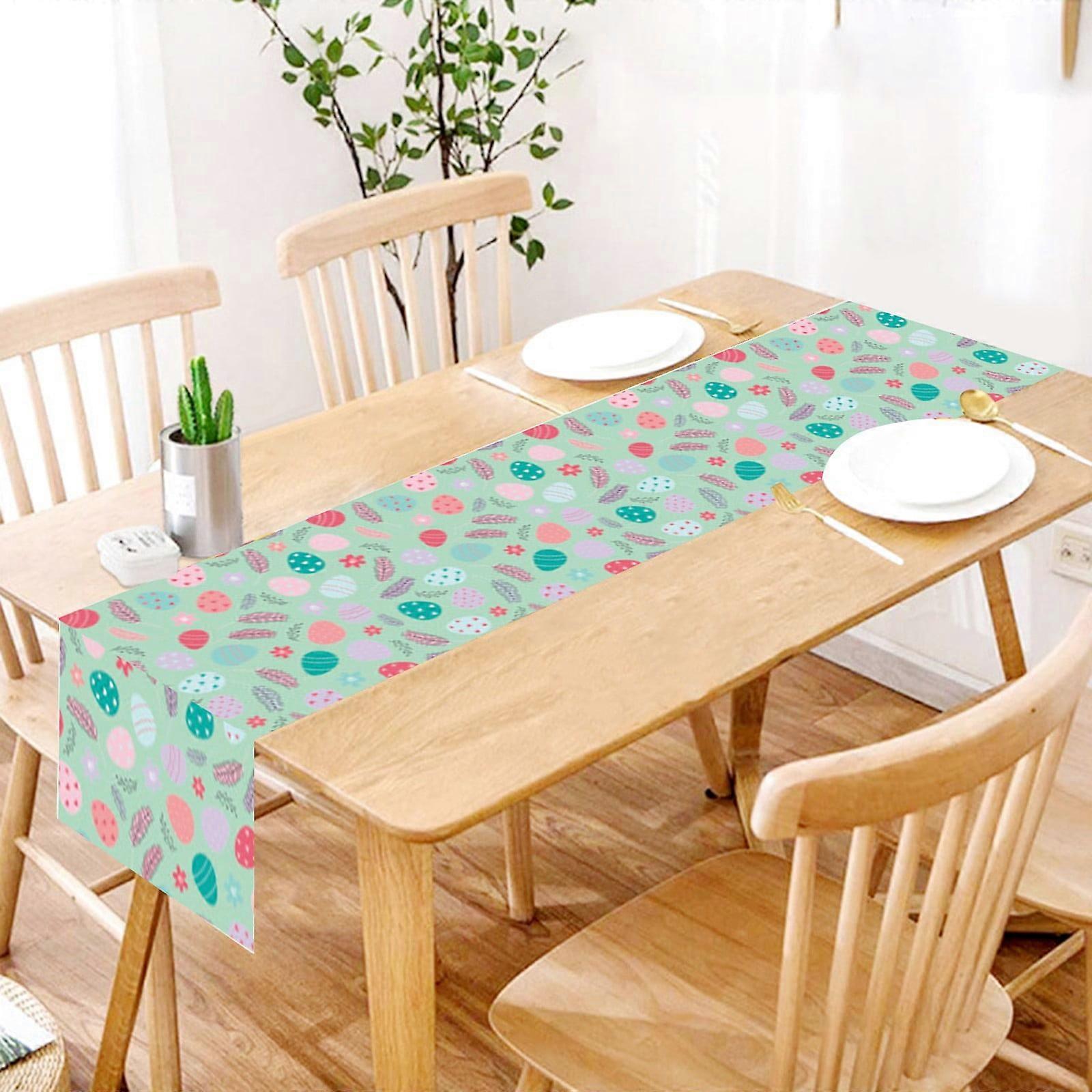 Table Flag Easter Table Flag Holiday Bunny Egg Little Printed Vintage Easter Decor Linen Tablecloth Easter Home Decorations