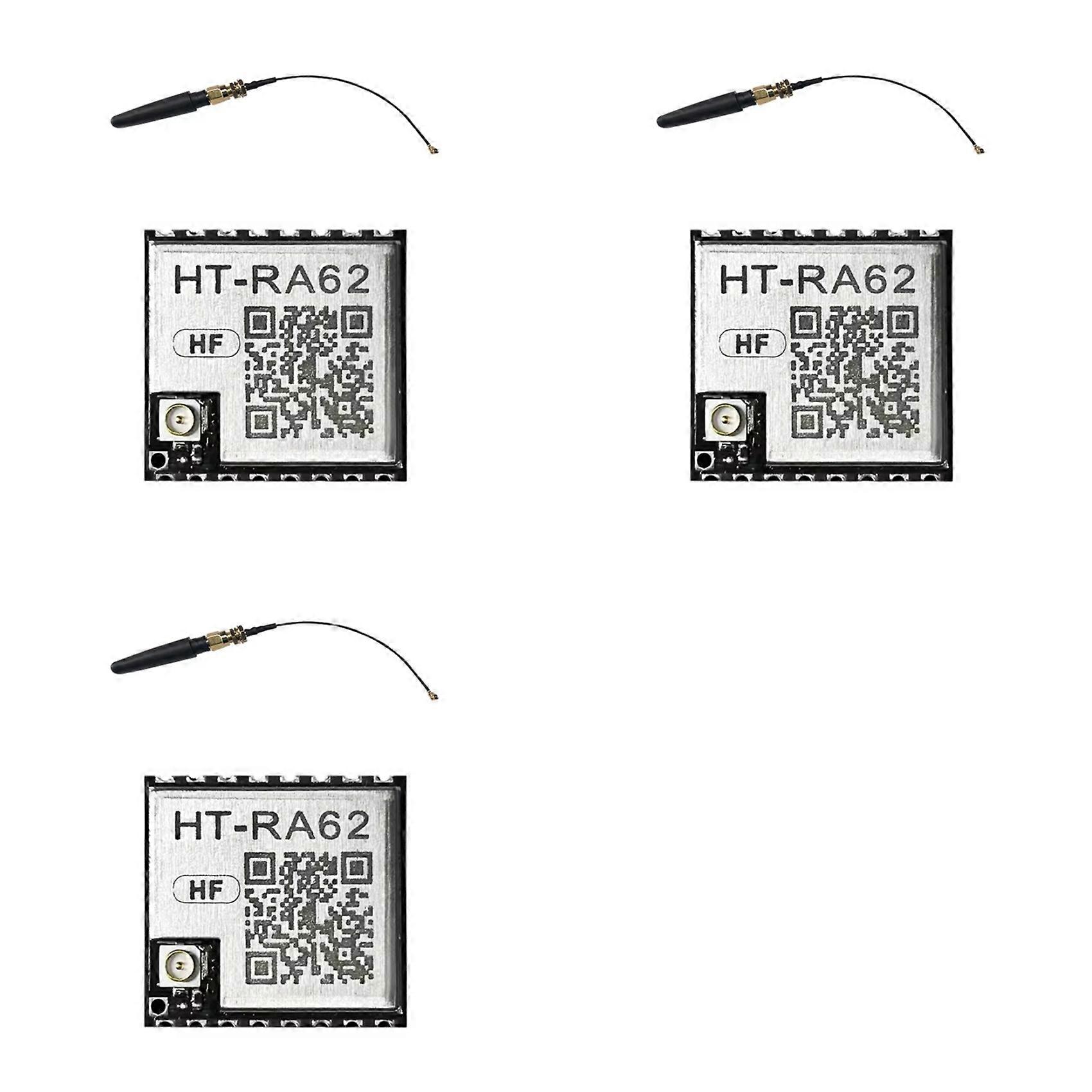 3X HT-RA62 LoRa Series Module with Antenna 868-915MHz SX1262 Low Power Consumption Spread Spectrum Communication Module