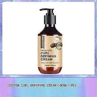 Castor Oil Curl Activator Cream - Defined Coily/Wavy Hair, Humidity Resistance, Non-Greasy Formula, Safe for Color-Treated Hair