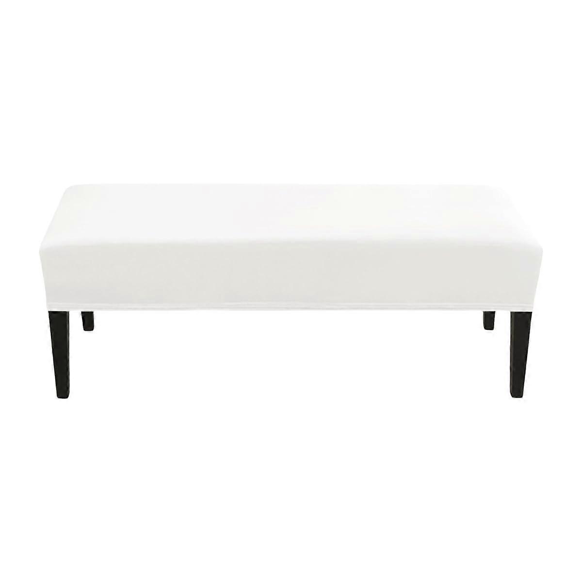 Velvet Bench Slipcover Stretch Fit Rectangular Protector for Dining or Bedroom Bench Cream
