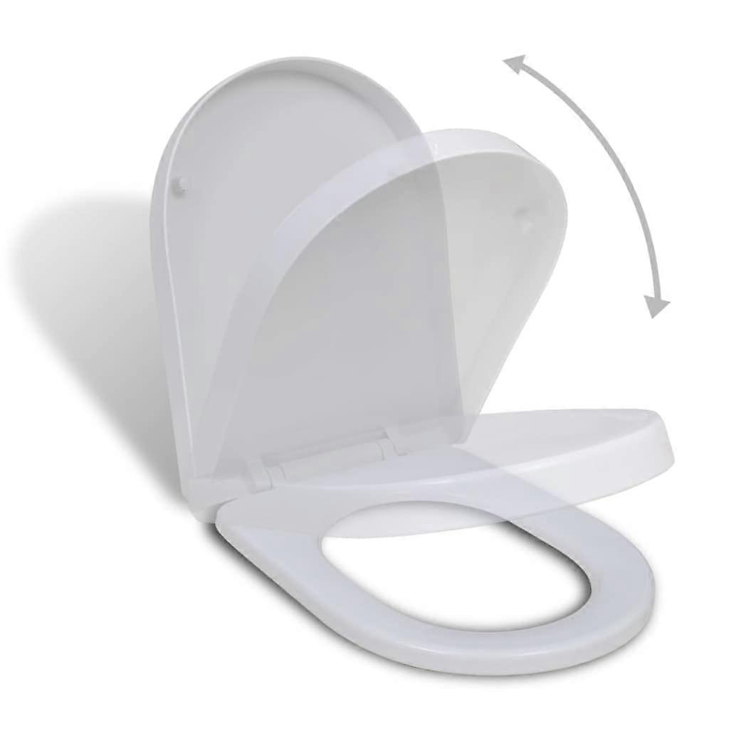 Square Soft Close Toilet Seat White, Quiet Noise Reduction, Easy Clean Durable Bathroom Use