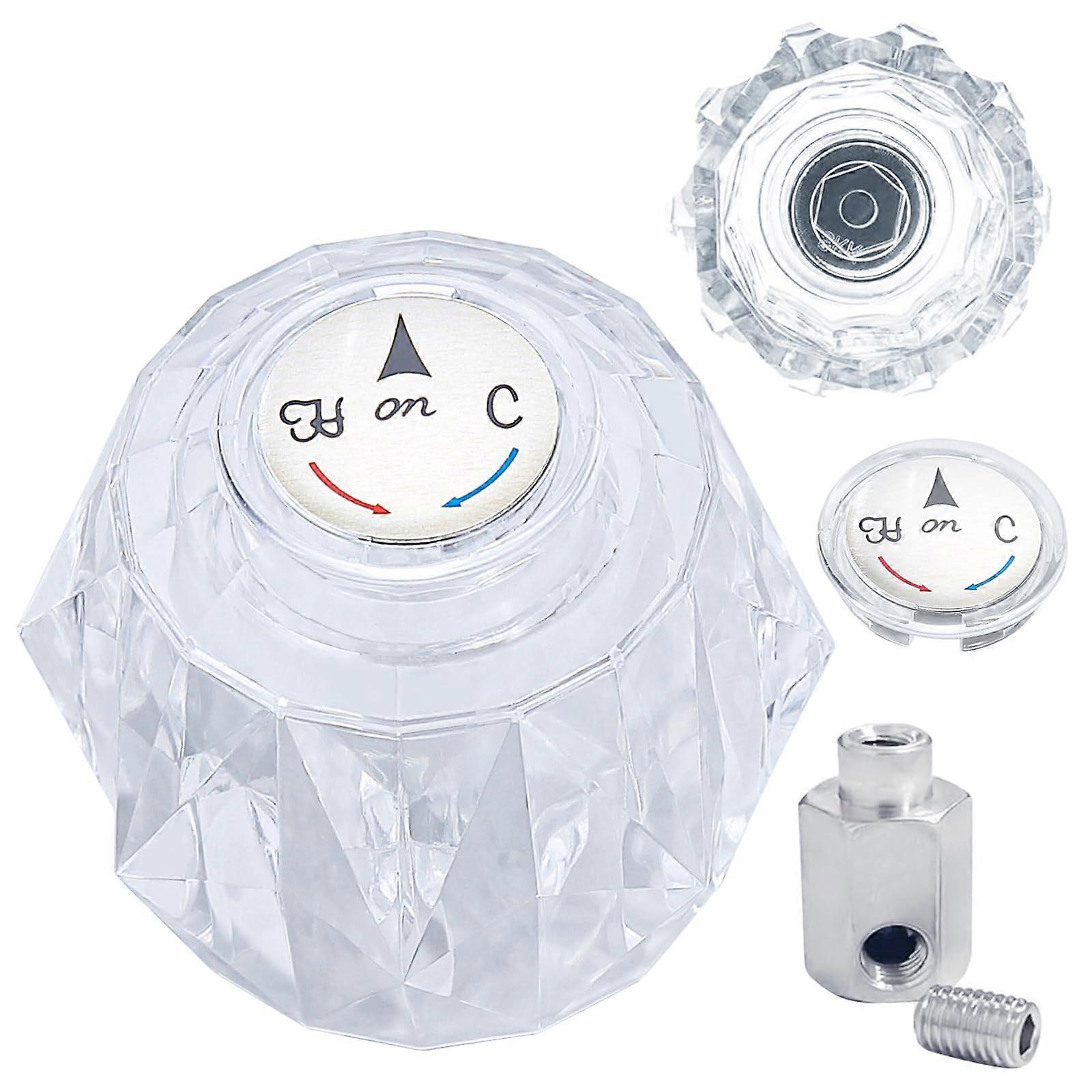 Shower Handle Replacement RP41661 Knob for Delta and Peerless, Clear Acrylic Scalloped Grip Faucet Kit