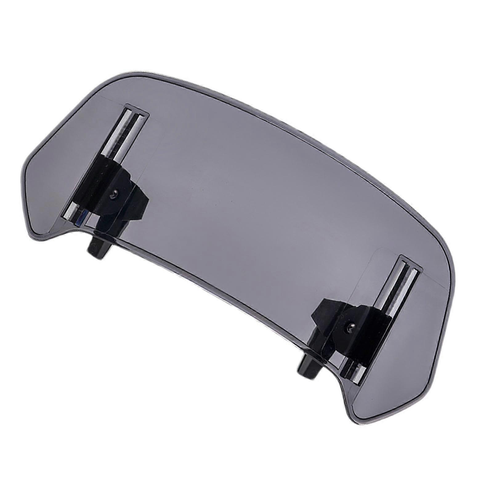 Motorcycle Windshield Extension Adjustable Height and Angle Universal Fit Gray Polycarbonate Screen