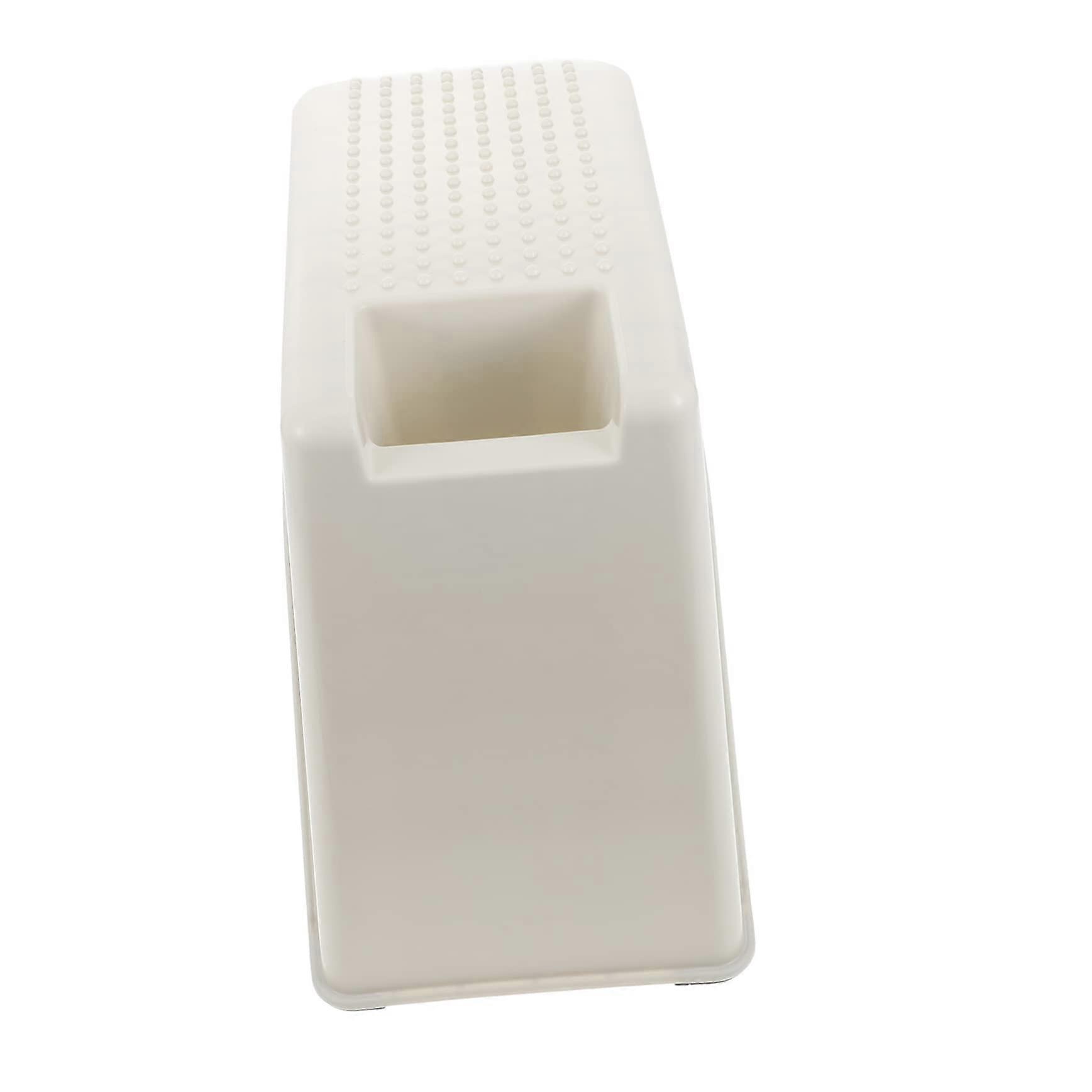 Adjustable Pedicure Foot Rest with Ergonomic Elevation and NonSlip Surface, White Plastic Stool for Salon