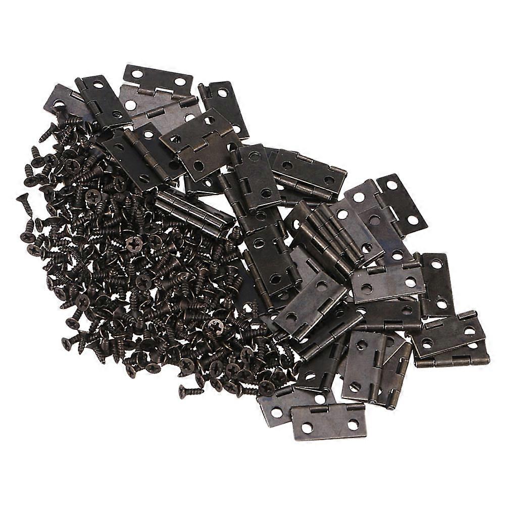 Alloy Mini Closing Hinges with Screws 1Set Round Corner Hinges for Boxes