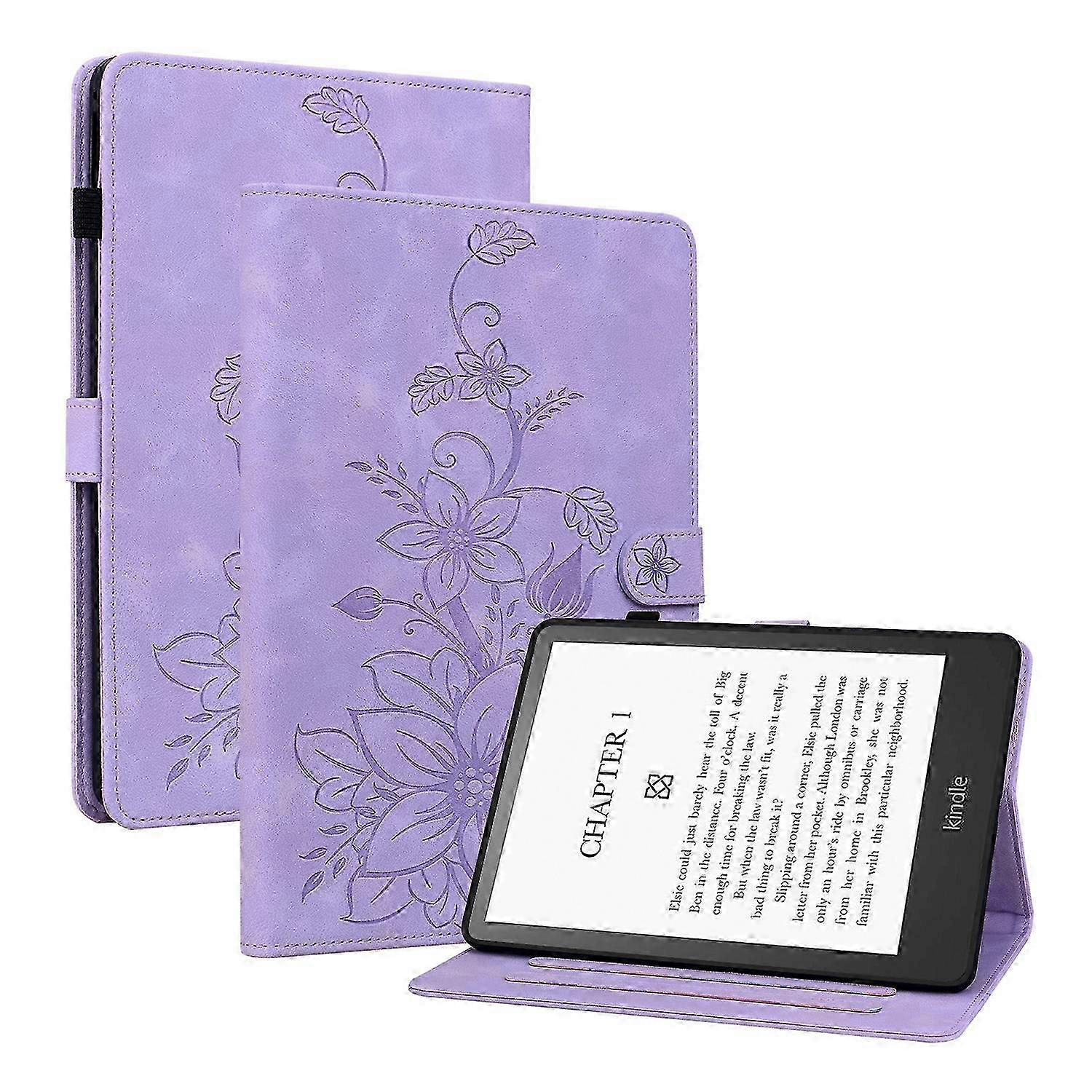 2026 Lily Embossed Leather Smart Tablet Case