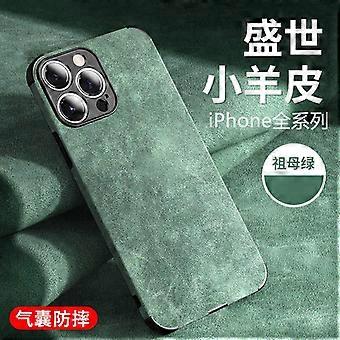 Case For Iphone 13 Pro Max 6.7 Inches Emerald Airbag Anti-fall Leather Grain No12977