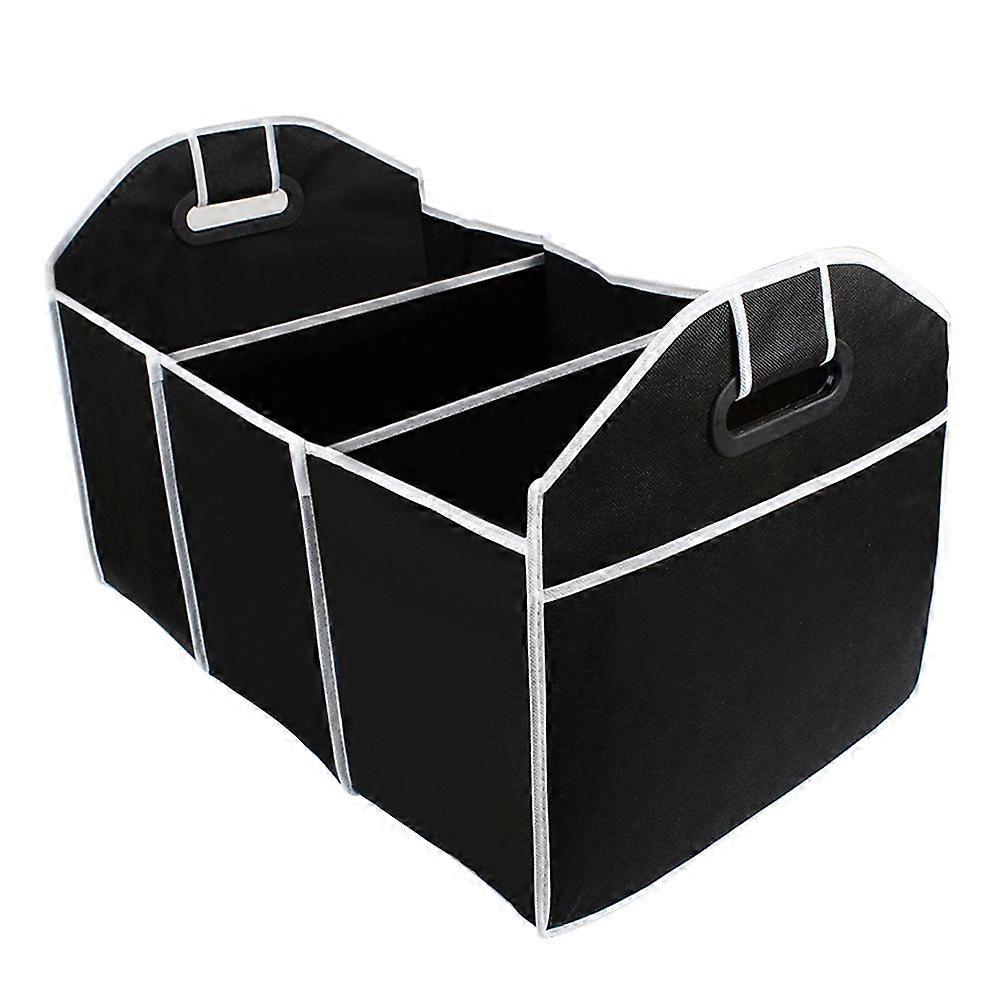 Vehicle Use Car Foldable Storage Box Organizer 3Pcs Black