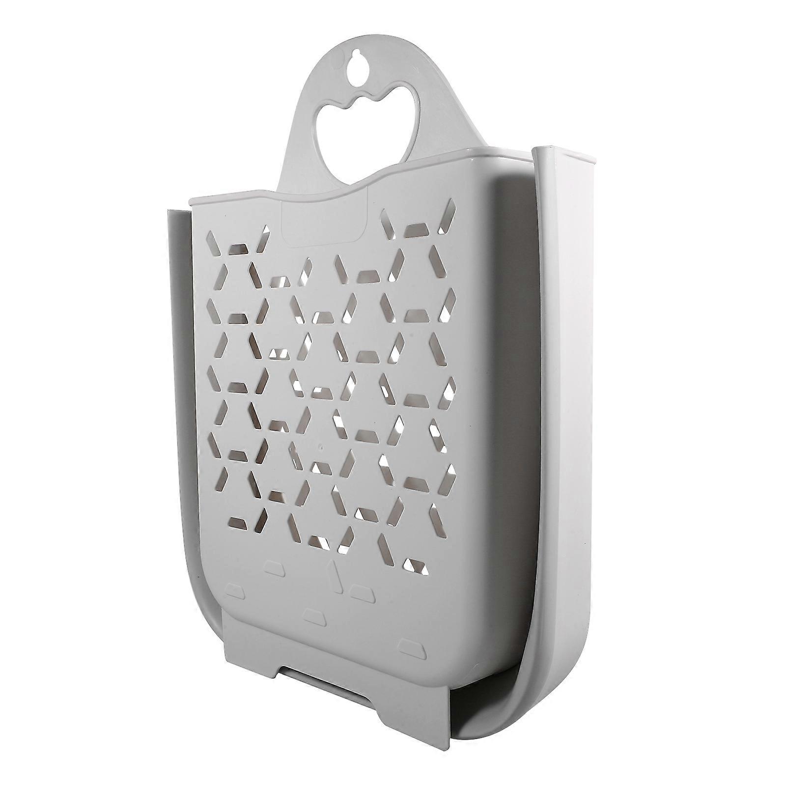 Wall Laundry Basket Folding Laundry Basket for Storage 1 Piece White