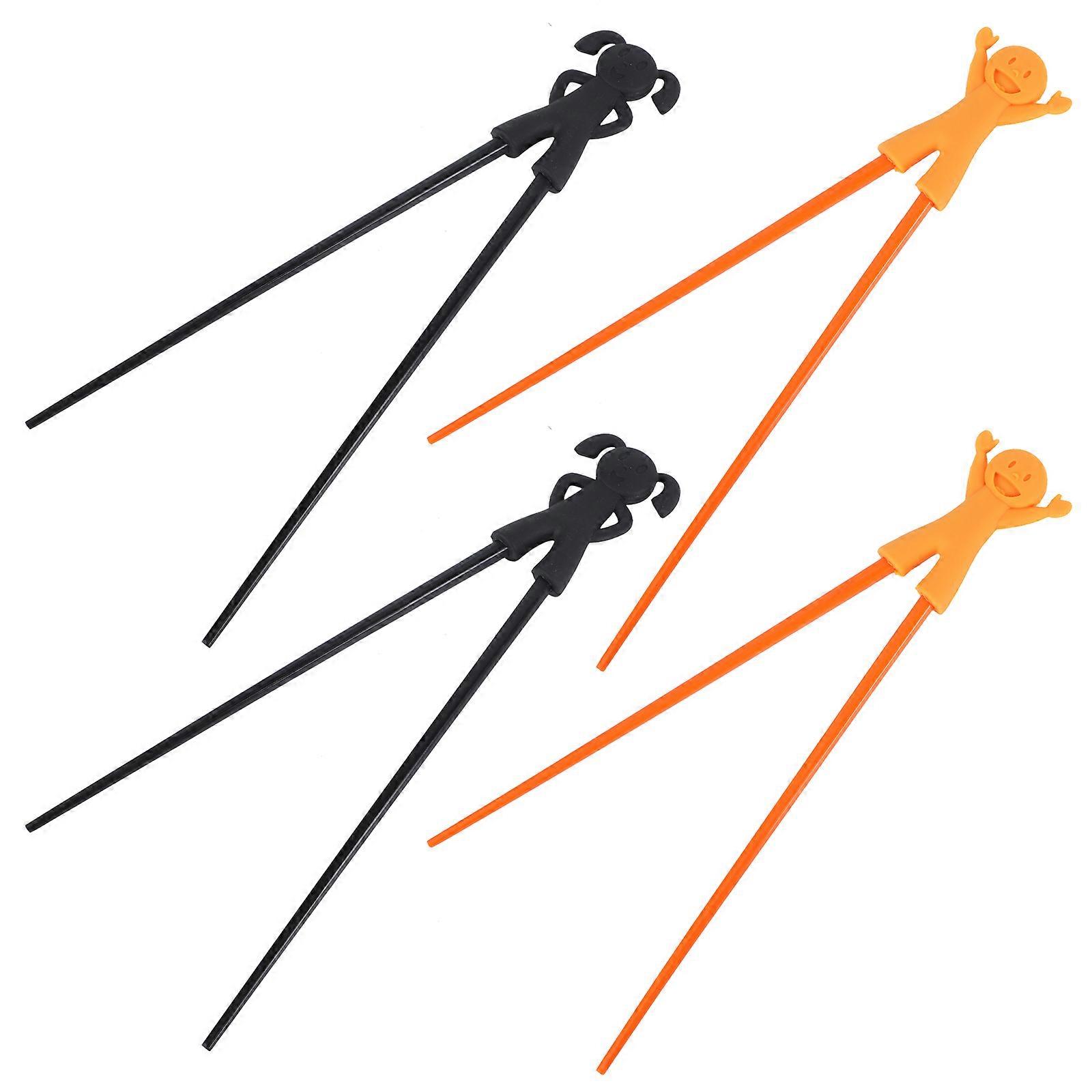 Training Chopsticks Children Cartoon Shape Assorted Color Silicone Tableware for Brain Development 4pairs