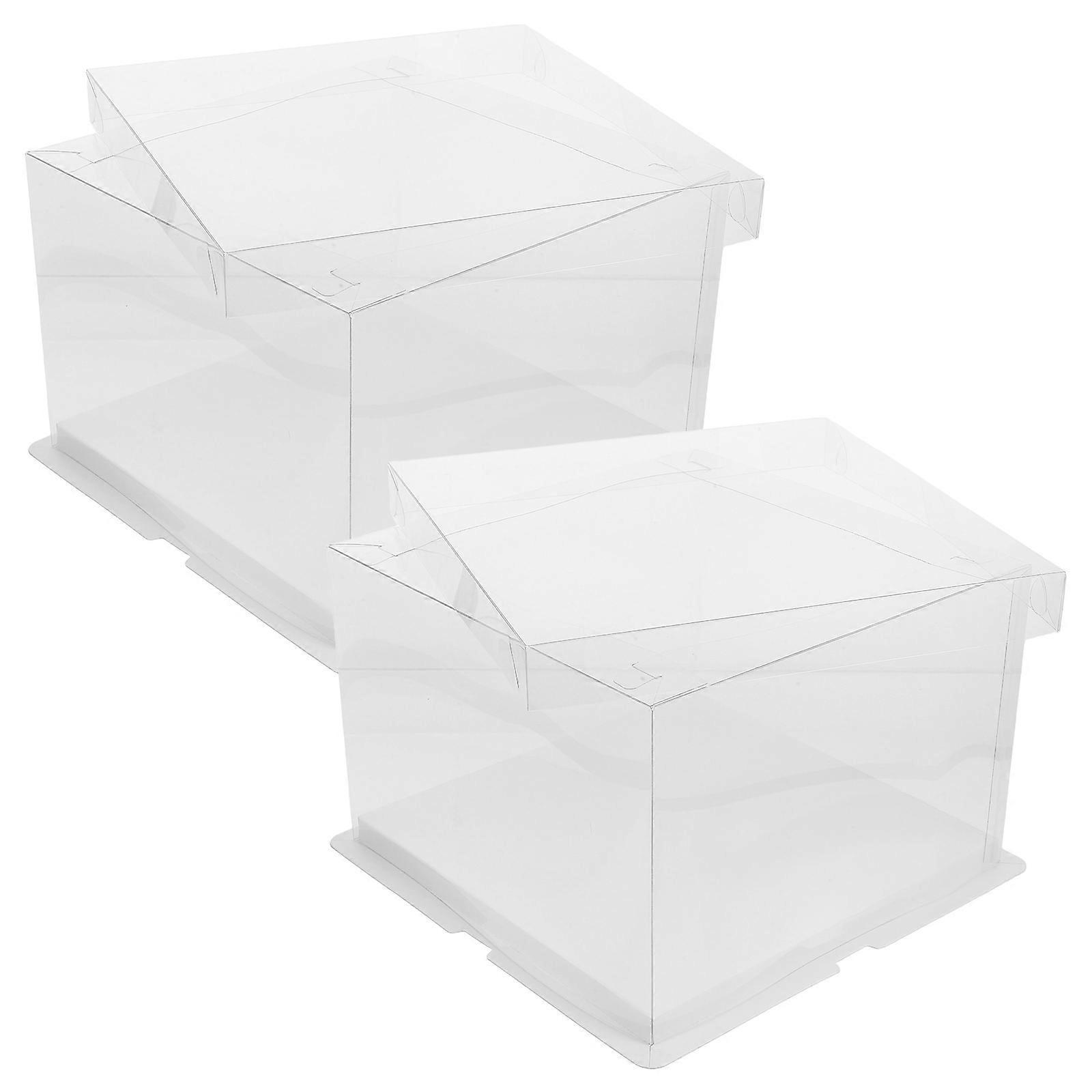 Dessert Storage Transparent Cake Container for Birthday Cake 2Pcs Set