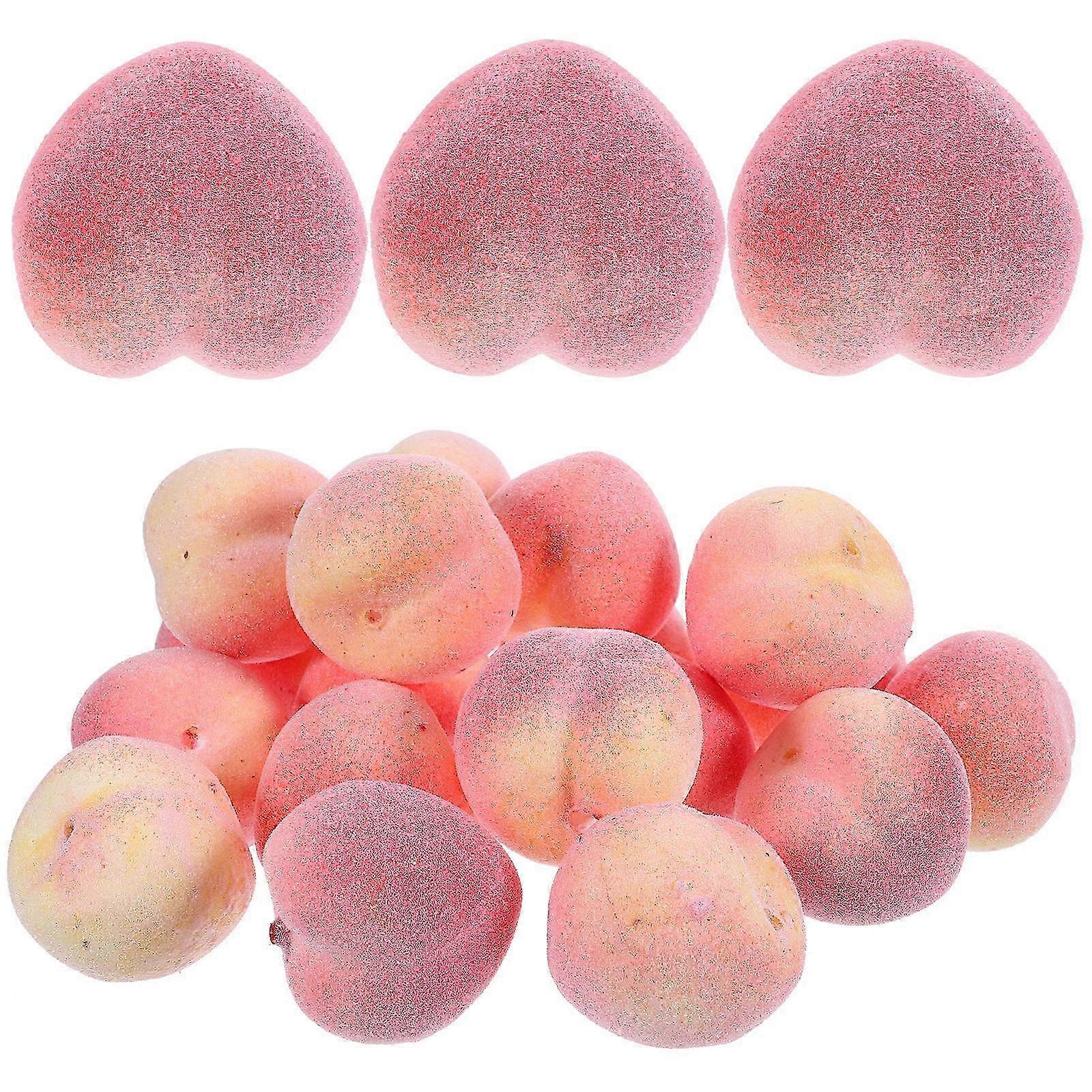 2026 Suitable Peach Models Artificial Mini Peach Decor for Display 20Pcs Pink Foam