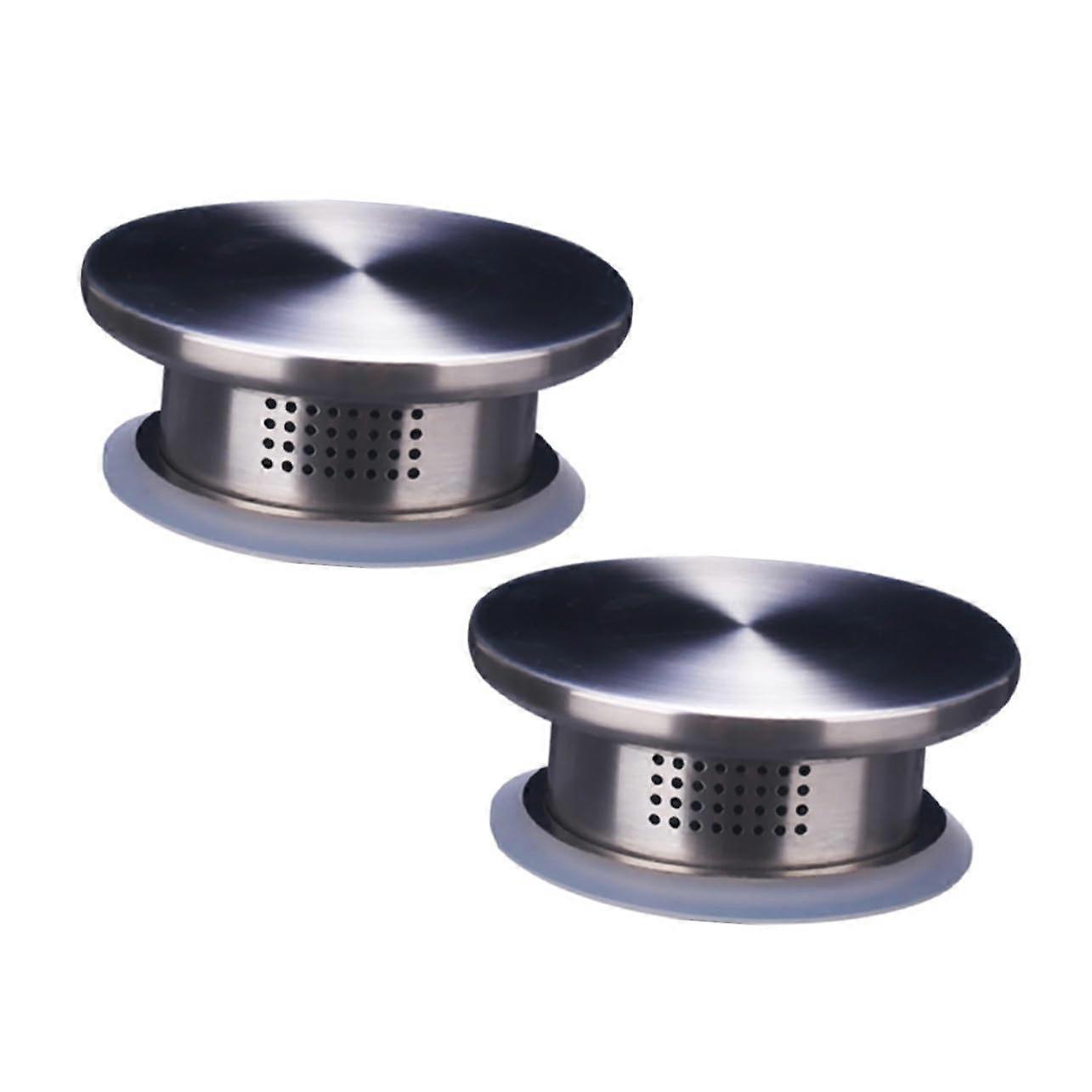 Stainless Steel Water Pitcher Replacement Lid with Double Outlet and Tea Leaf Filter, 2 Pack