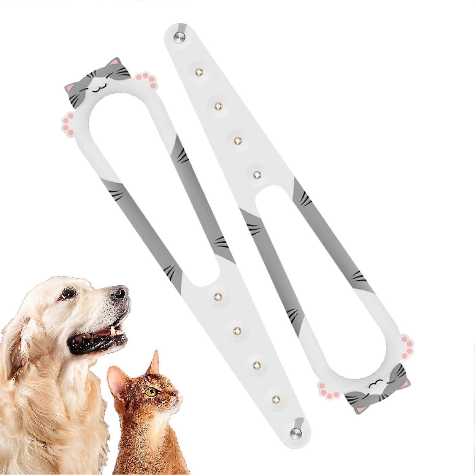 Adjustable Cat Door Latch Keeps Dogs Out No Drill Holder for Bedroom Kitchen Grey